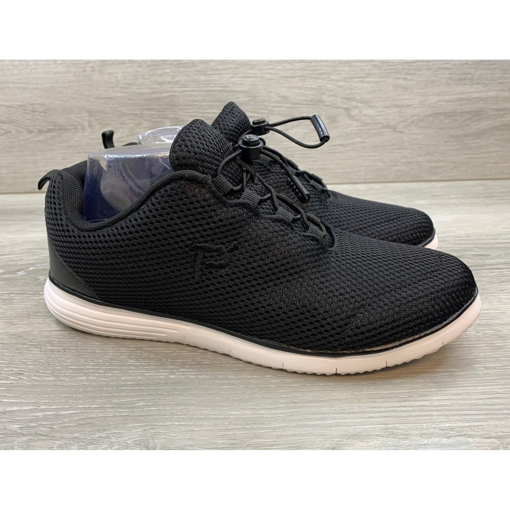 Propet Men's Sneakers Black Mesh Bungee Lace 10 Extra Wide Casual Comfort Shoes